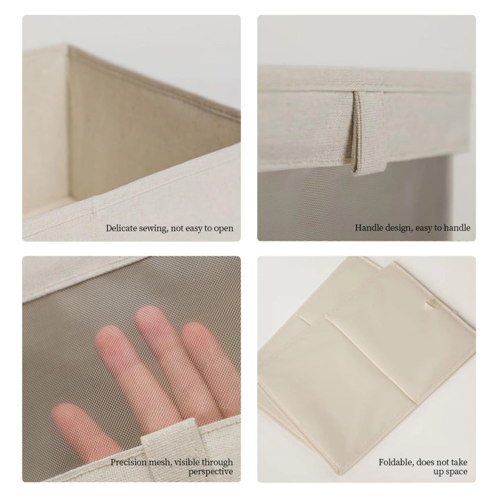 Set di 2 scatole pieghevoli per l'organizzazione, dimensioni 41x28x17 cm, con finestra trasparente