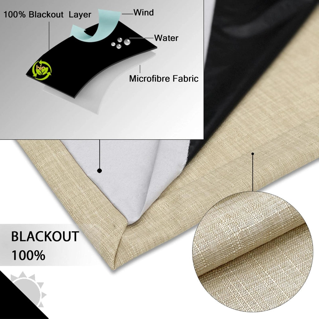 Tende oscuranti, set da 2, 137x160 cm, beige, con passanti, in poliestere