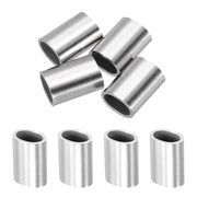 Guaine terminali per cavi in acciaio, 6,6 mm, confezione da 4 pezzi, acciaio inossidabile, forma ovale