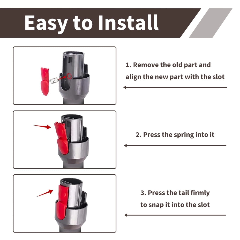 2 bottoni a clip con molla per aspirapolvere V7-V15