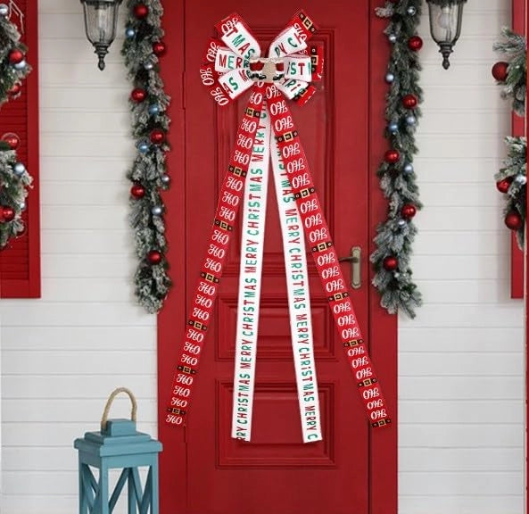 Nastro decorativo per albero di Natale, rosso, 139 cm, 1 pezzo, per decorazioni fai-da-te
