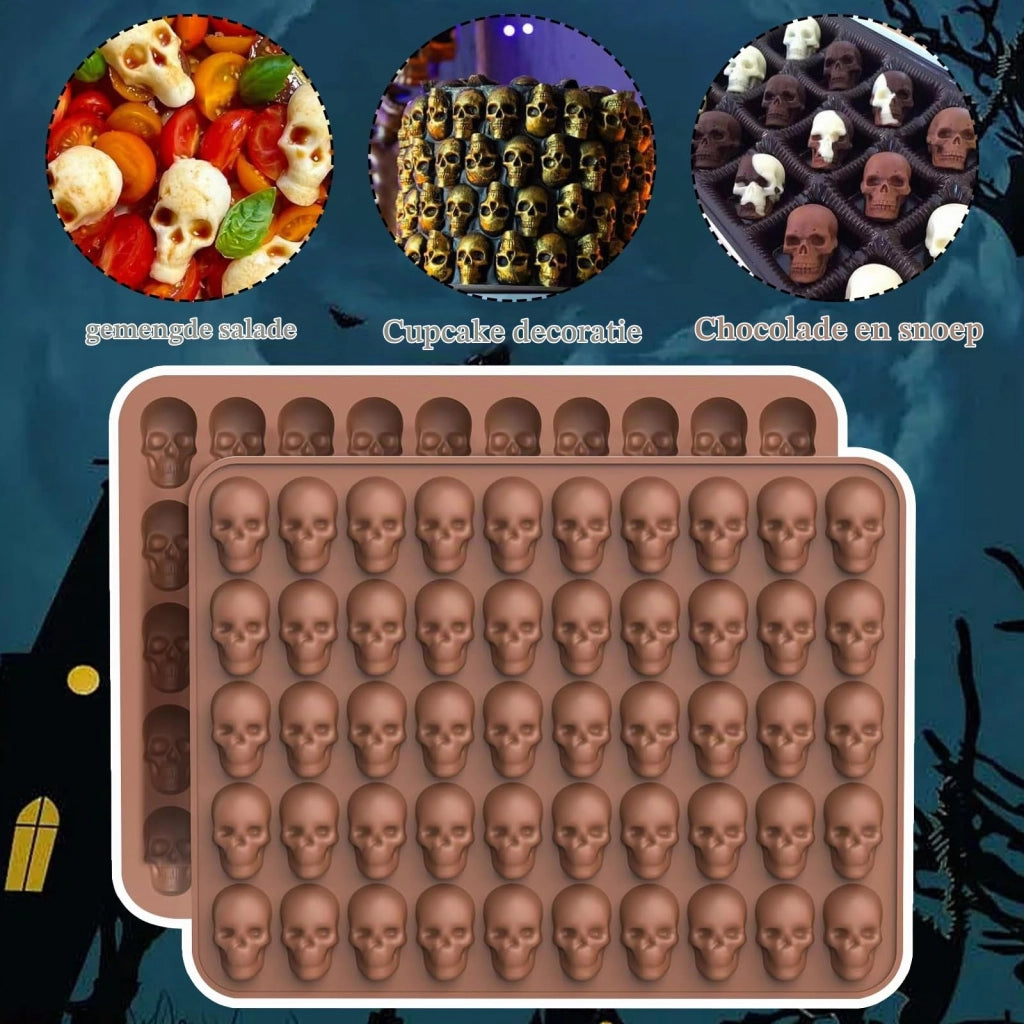 Set di stampi in silicone a tema Halloween: dita e teschi, composto da 9 pezzi