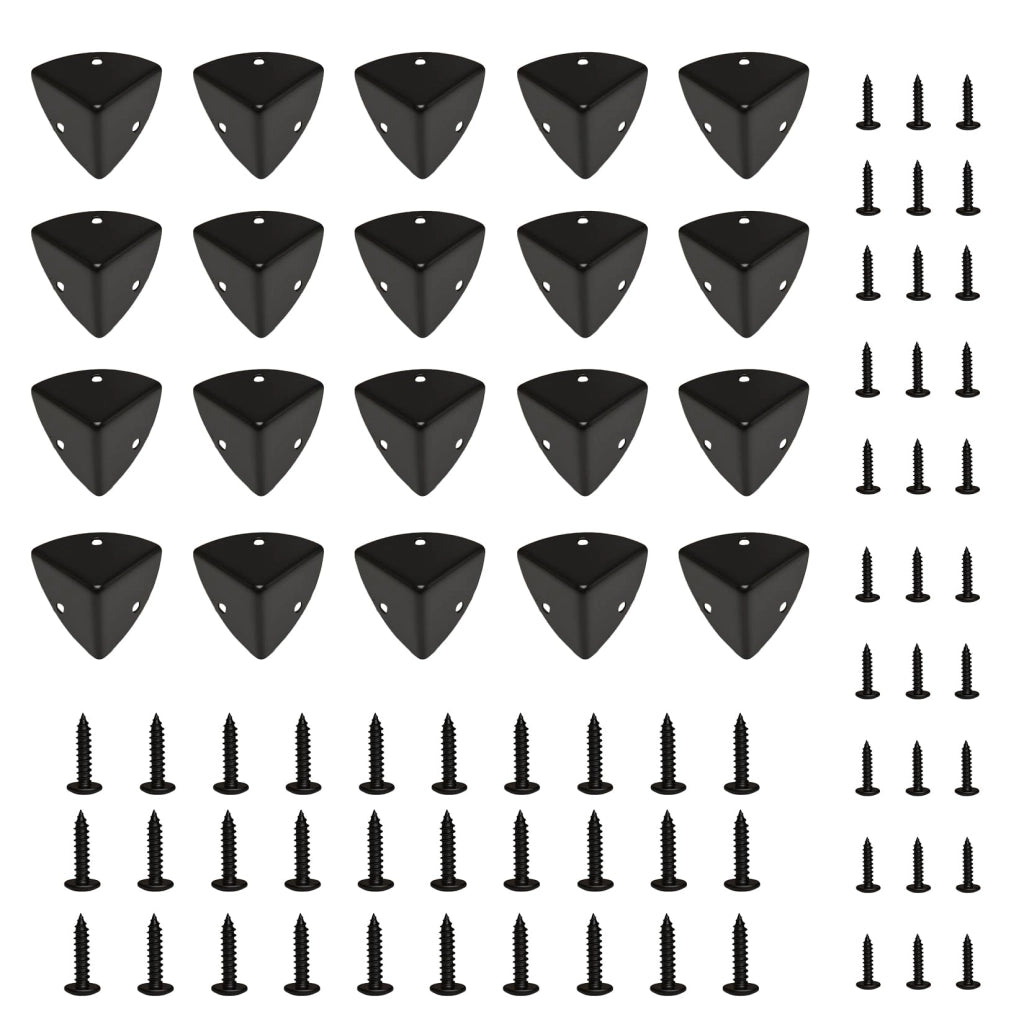 20 protezioni angolari in metallo, colore nero, 26 mm, per mobili