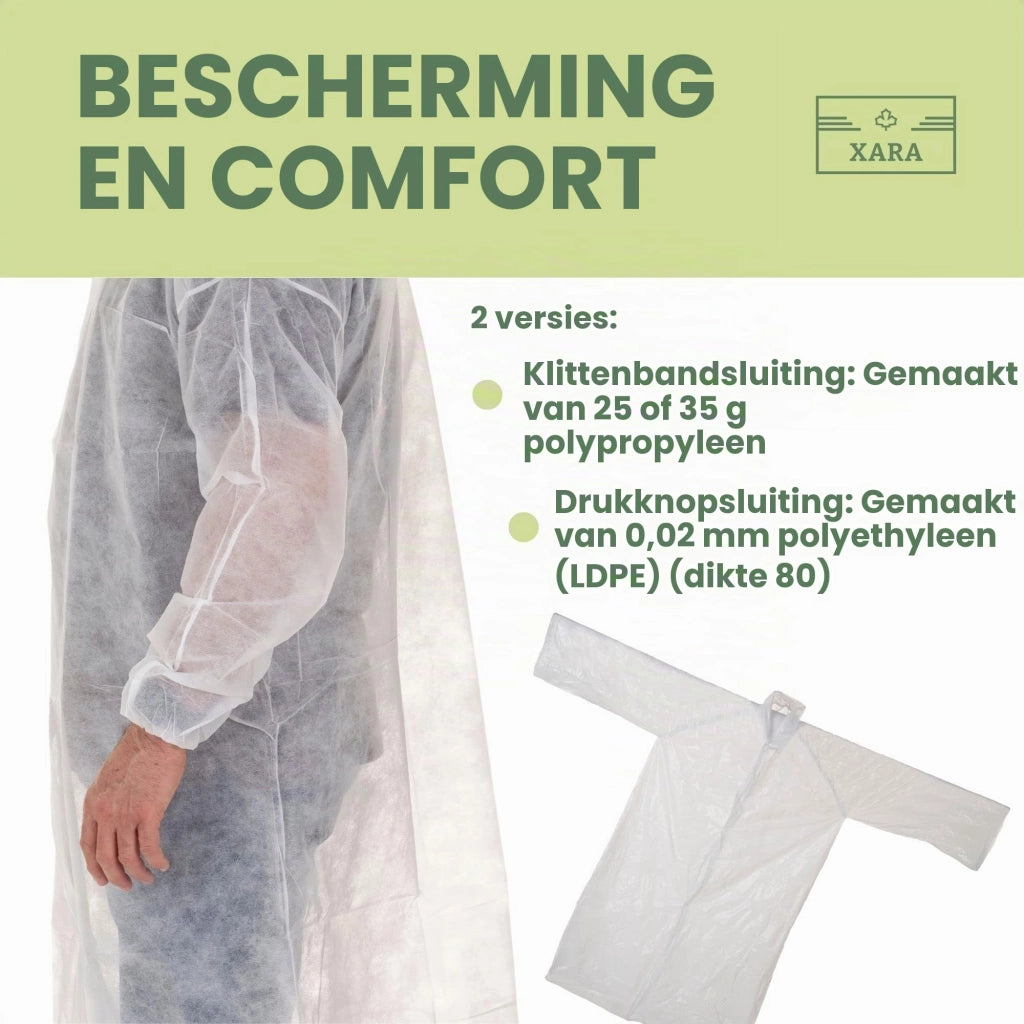Tute monouso, confezione da 10, dimensioni 114x146 cm, impermeabili, in LDPE