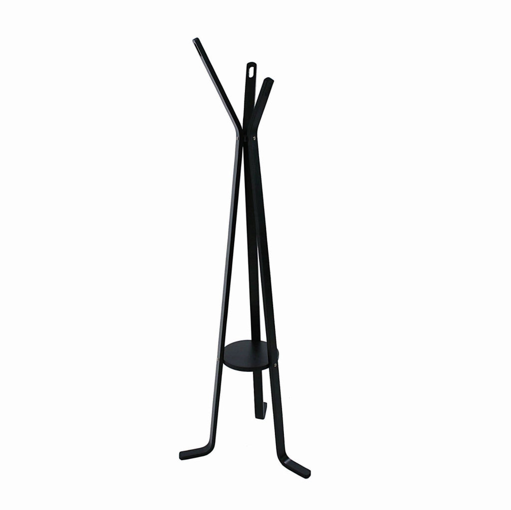 Attaccapanni a stelo legno nero 3 braccia cm 50h170