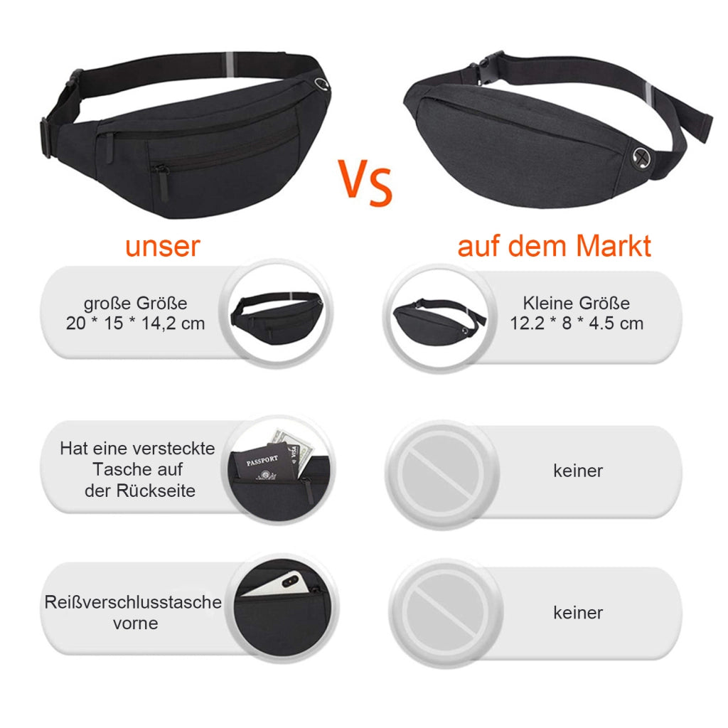 MARSUPIO Sportivo 34x16x3 cm in Nylon Grigio