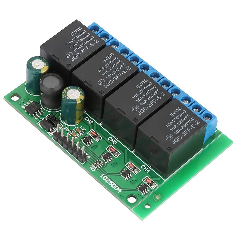 Modulo relè a 4 canali, flip-flop, 6-24V DC, con auto-mantenimento