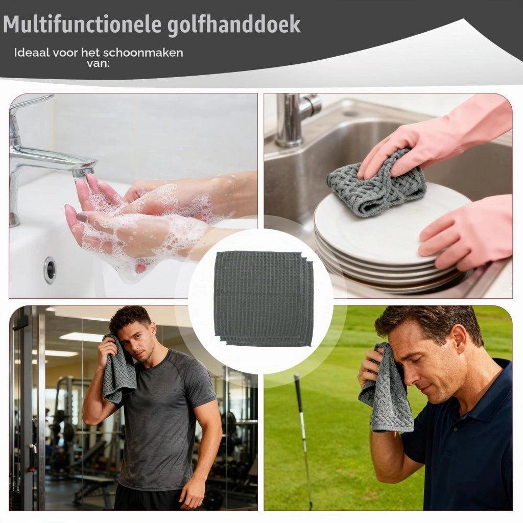 Set di 6 strofinacci in microfibra, 30x30 cm, color grigio scuro