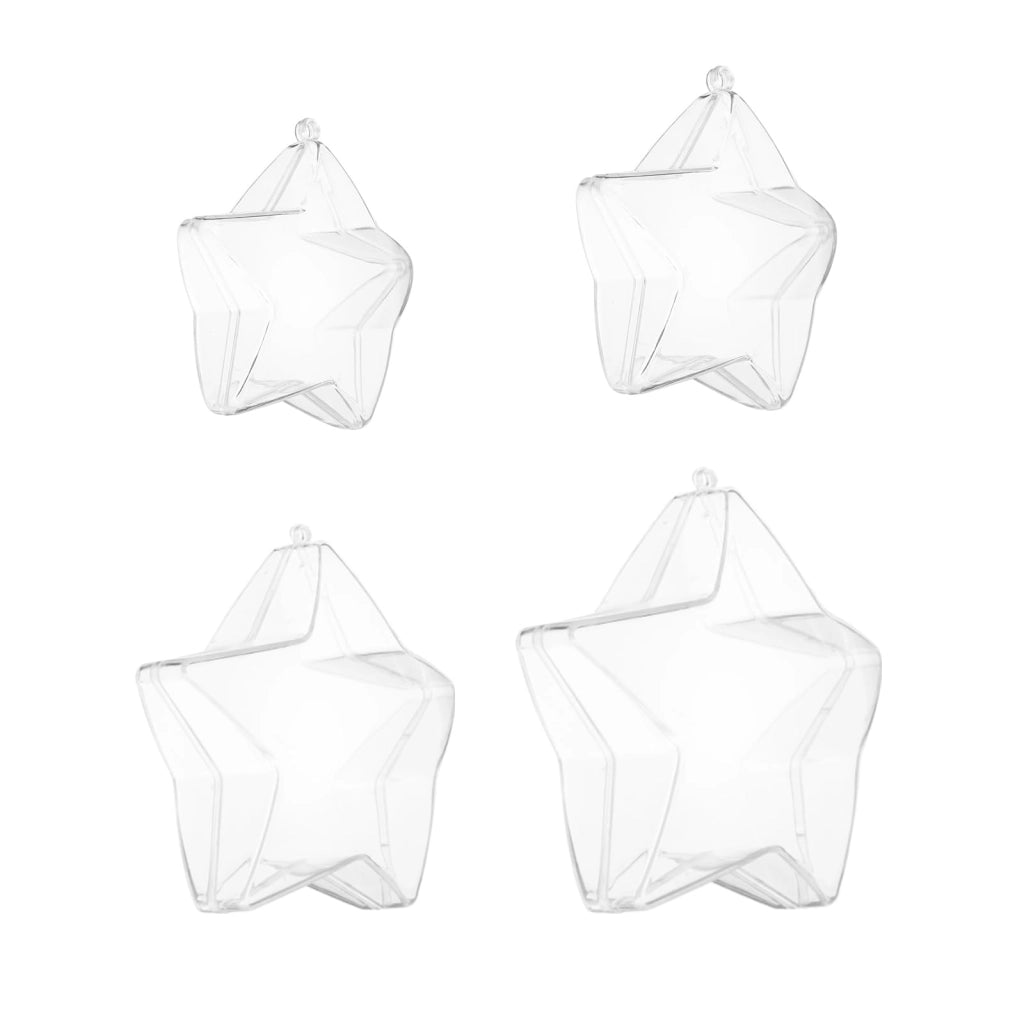 10 stelle trasparenti riempibili, 8 cm, in plastica ABS