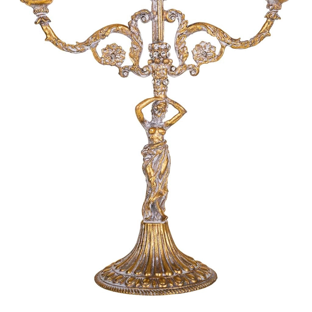 Candelabro in metallo placcato oro 22x95x265 cm