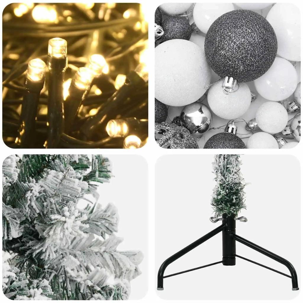Albero di Natale artificiale con palline 120 cm 150 LED 3461000