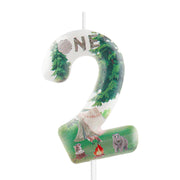 Candela per torta di compleanno, modello "Camping", verde