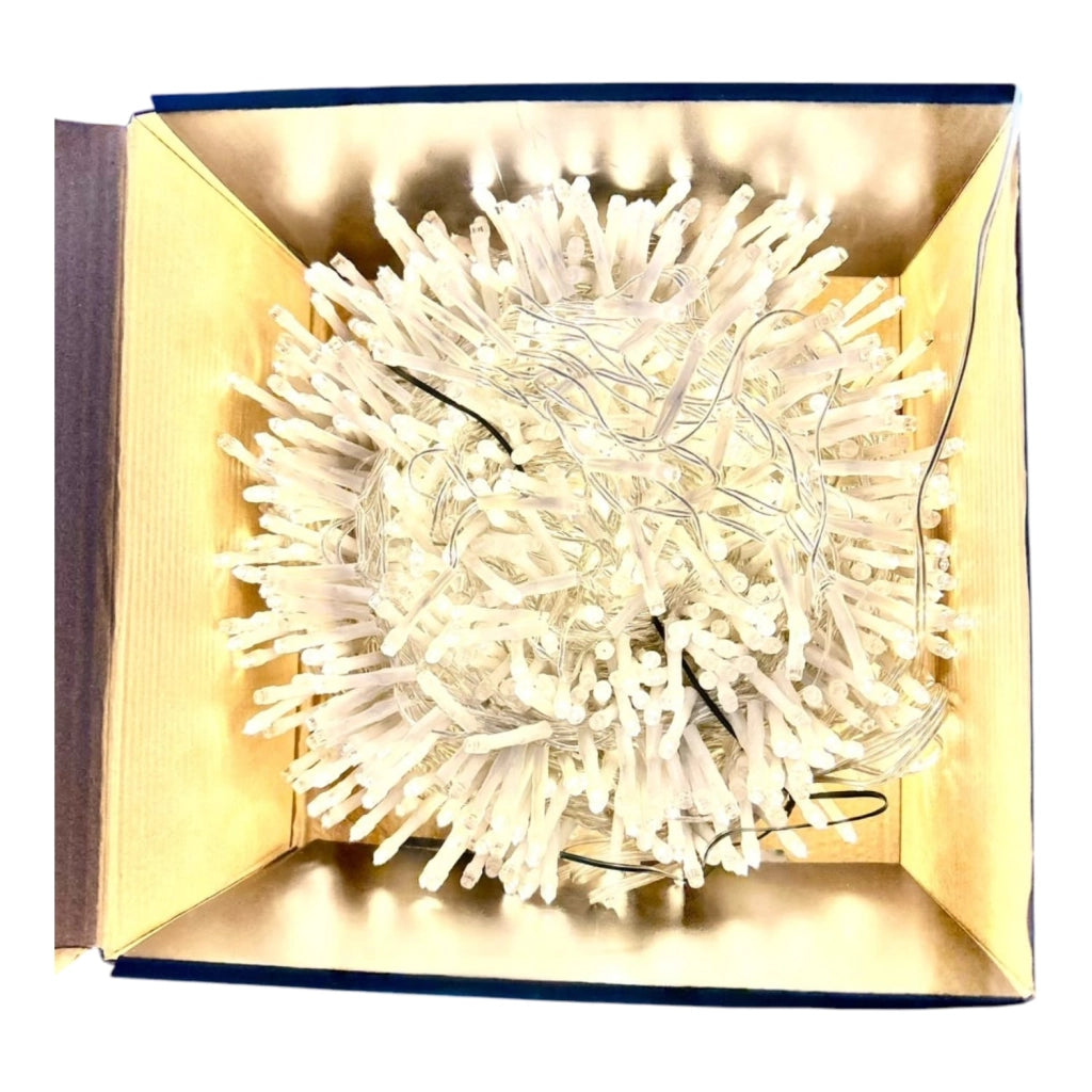 LUCI 1000 LED BIANCO CALDO CAVO TRASPARENTE