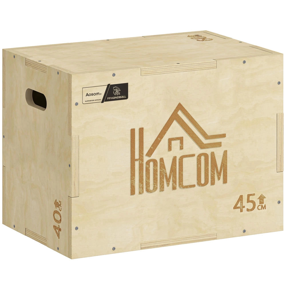 Box jump pliometrico 3 in 1 in legno scatola da salto robusta e versatile per fitness cross training e allenamento a casa
