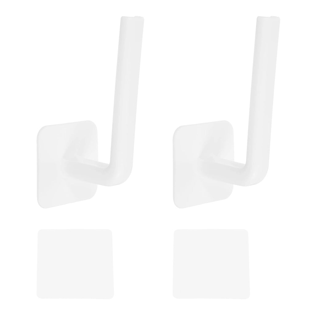 Portaoggetti per cappelli, set da 2, adesivi, plastica, bianco, 130x65 mm