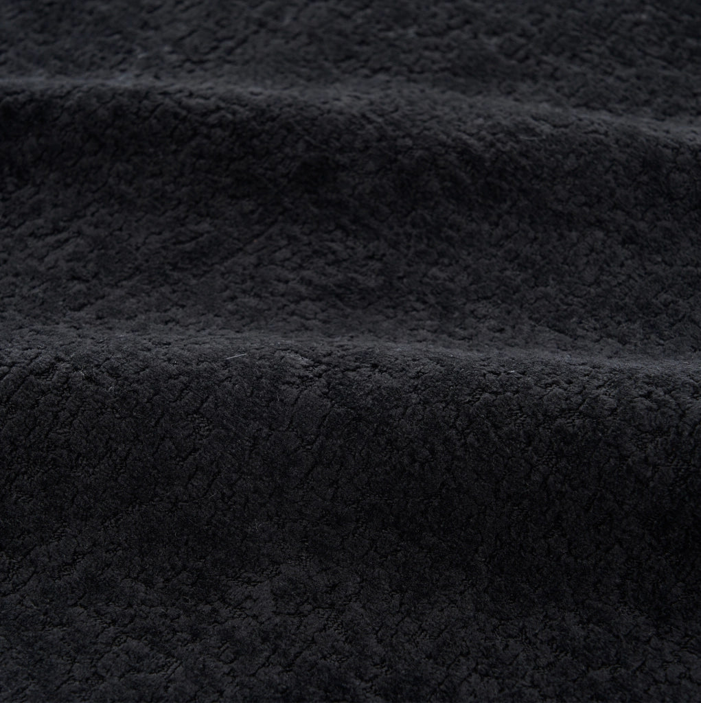Divano modulare convertibile 263x171x66 cm in ciniglia nera senza montaggio