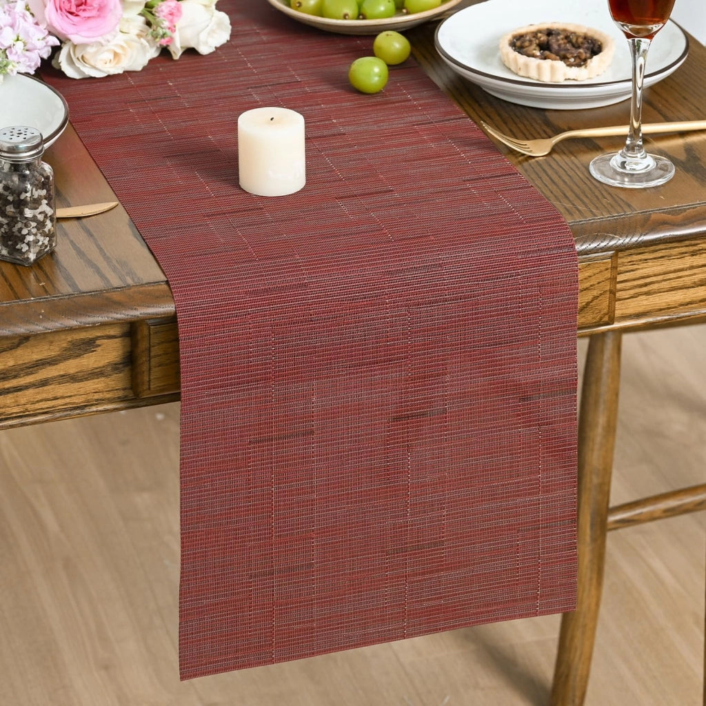 Tavolino in PVC, dimensioni 30x183 cm, colore bordeaux, lavabile e resistente alle macchie