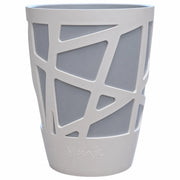 VASO MOSAIC CURVE D.13XH17,5CM AZZURRO/BIANCO.