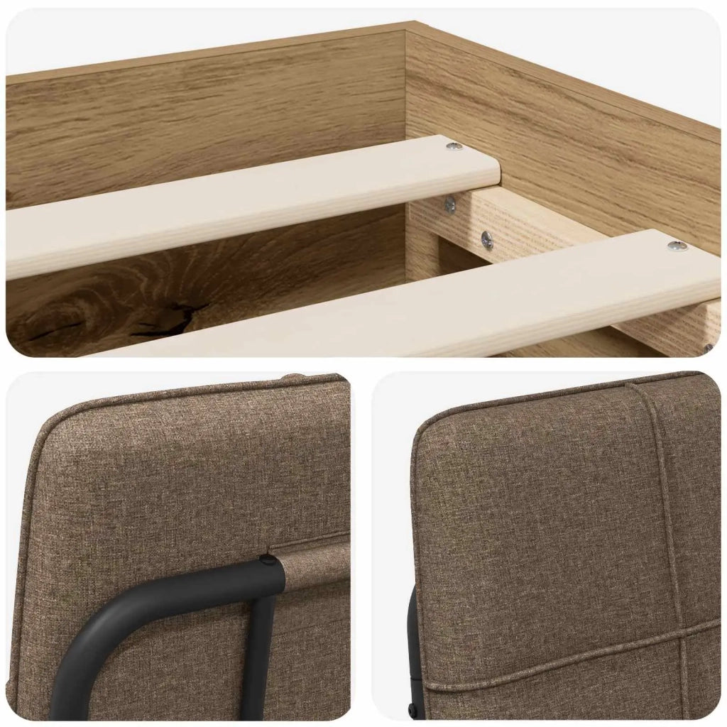 Letto matrimoniale con testiera Rovere Artisan e Tortora 3440389