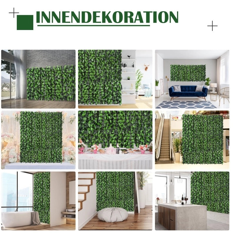 Siepe artificiale verde con schermatura, 300 × 100 cm