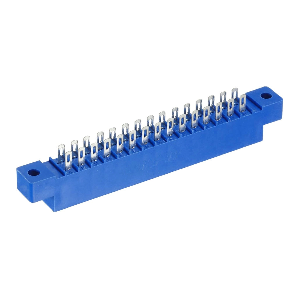 Connettore per schede, 30 pin, blu, passo di 3,96 mm, con fori per saldatura