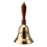 Campanella da tavolo in ottone con manico in legno, 22 cm, campanella da capitano incisa