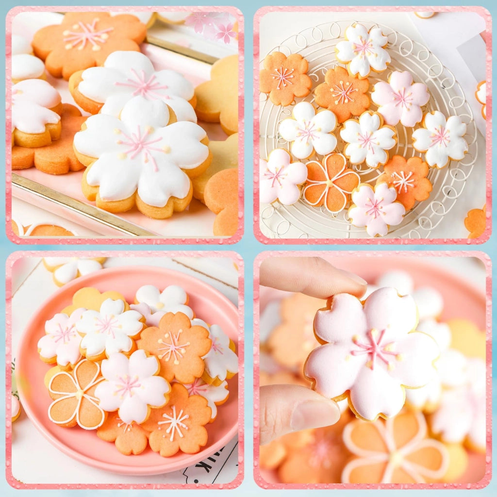 Set di stampini per biscotti a forma di fiori di ciliegio, ideali per la preparazione di dolci