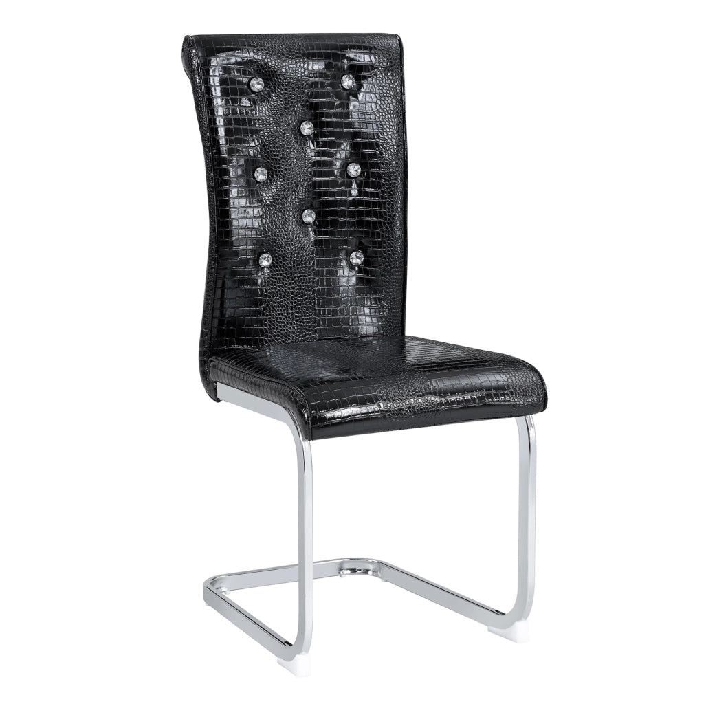 Set di 2 sedie da pranzo nere 42x56x102 cm schienale capitonné