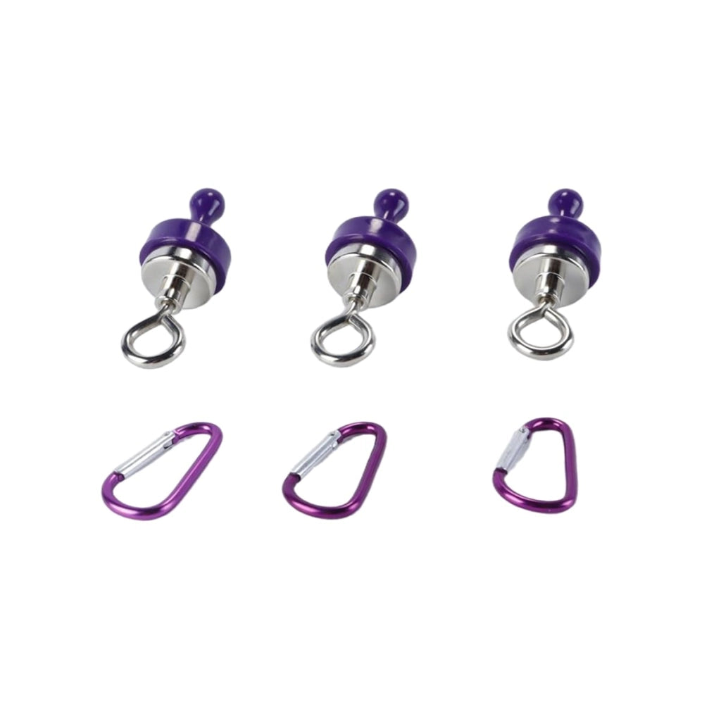 3 ganci magnetici, robusti, color lilla, dimensioni 25x121 mm, capacità di carico 5 kg