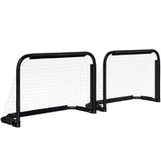 Set di 2 porte da calcio pieghevoli 90x36x60 cm in metallo nero