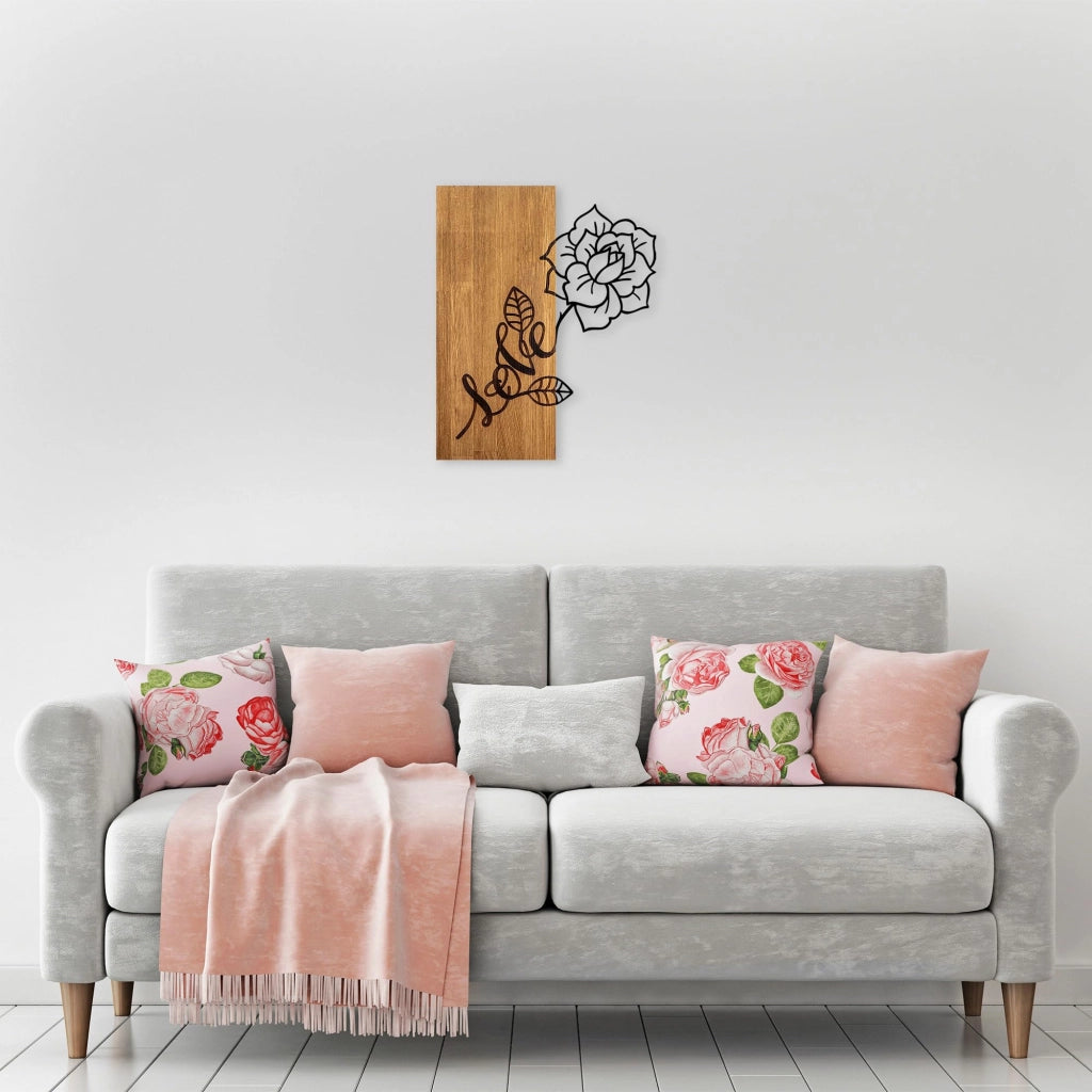 Accessorio per bastone in legno e metallo, 47x58 cm, noce nero, rettangolare