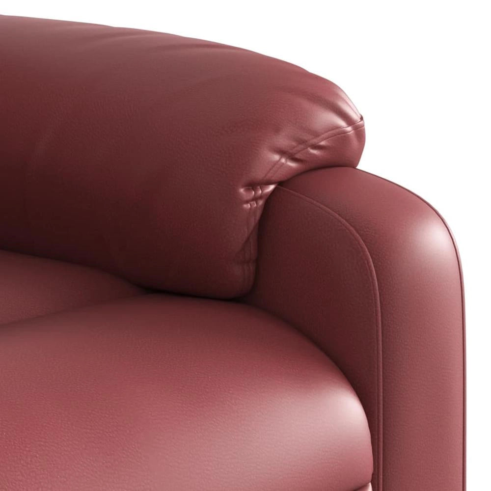 Poltrona Massaggiante Reclinabile Rosso vino in Similpelle