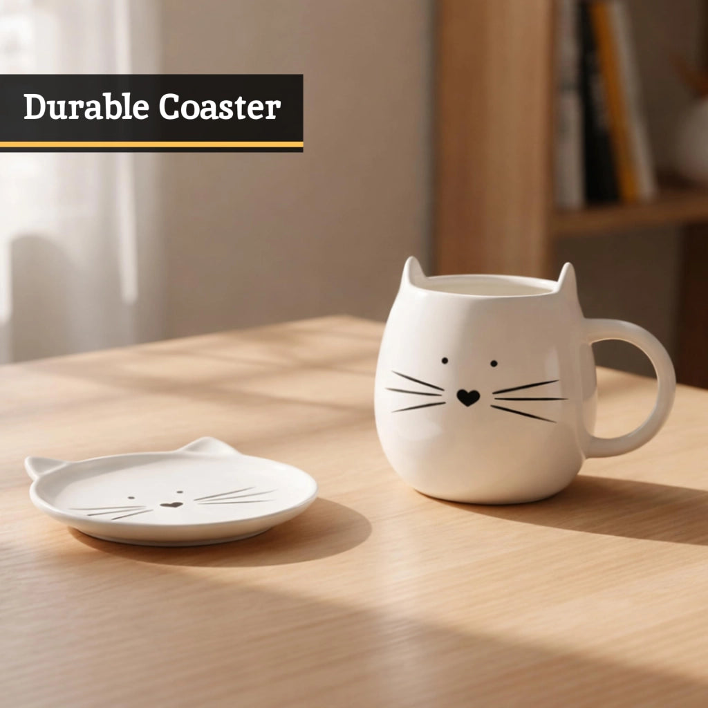 Tazza con sottobicchiere, capacità 380 ml, porcellana, set da 2 pezzi