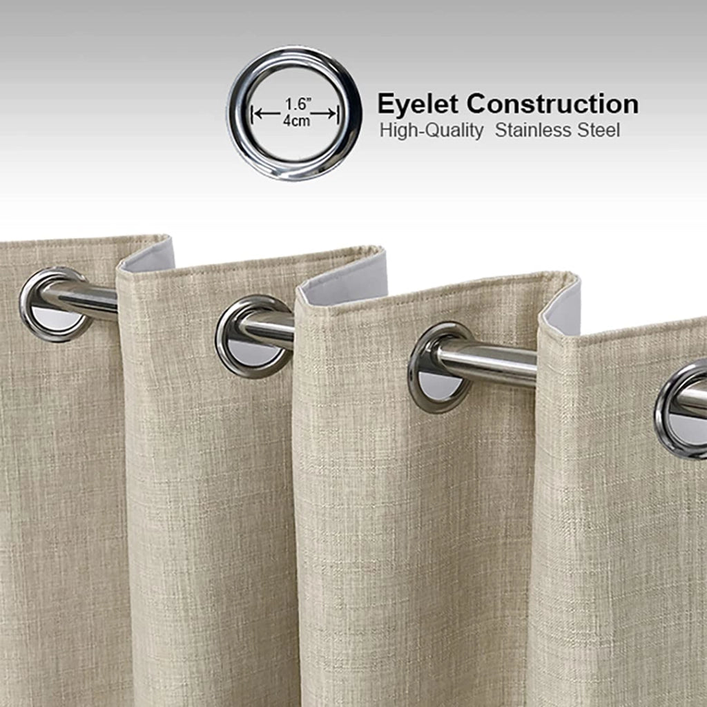 Tende oscuranti, set da 2, 137x160 cm, beige, con passanti, in poliestere
