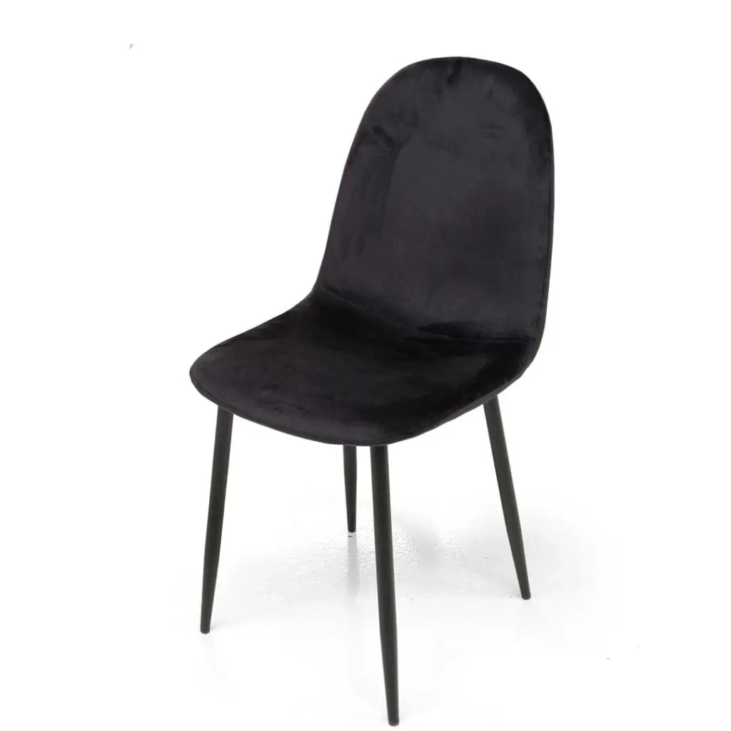 Set 4 sedie imbottite nero cm 52x44x88h