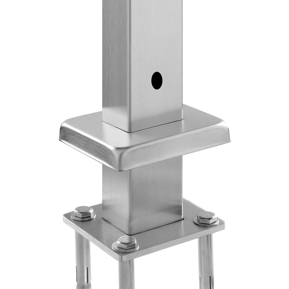 Palo per Ringhiera Balaustrata HR-022G in Acciaio Inox Argento 914 mm con Fori Orizzontali Robusto per Balcone e Terrazza