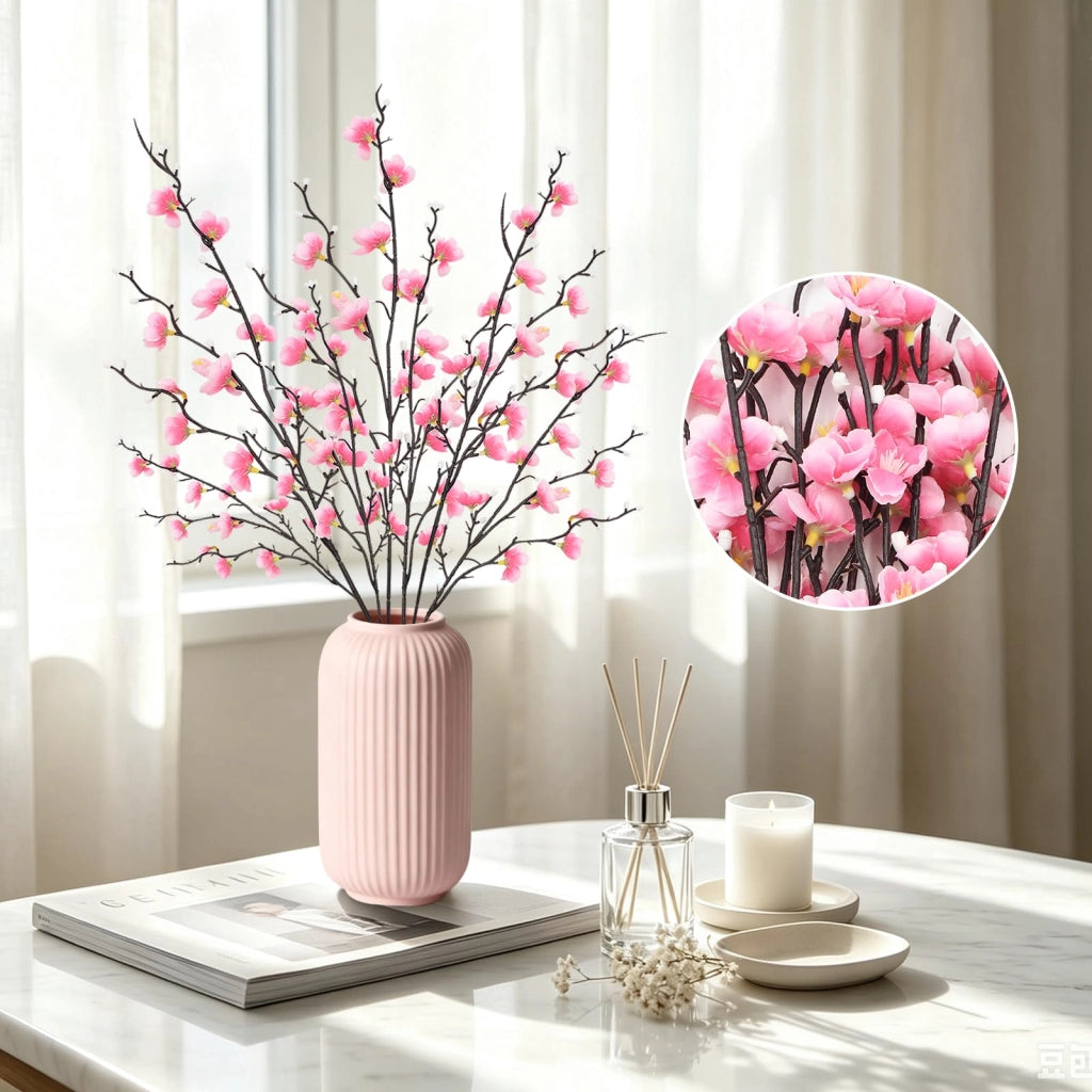Fiori di ciliegio artificiali, 6 pezzi, 55 cm, rosa, per decorazioni fai-da-te