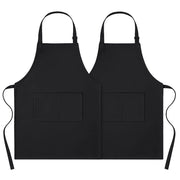 Grembiule da cucina in cotone, 240 g/m², confezione da 2, colore nero, regolabile