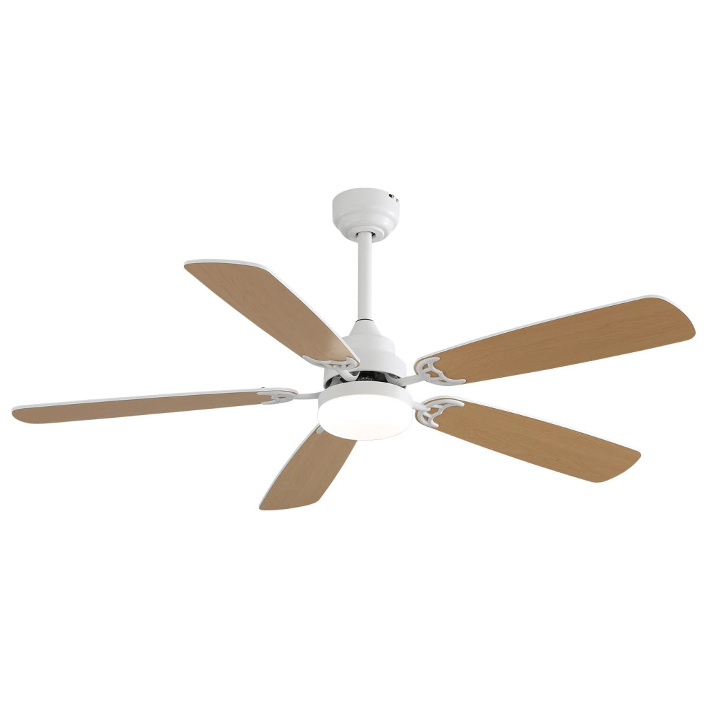 Ventilatore da soffitto 132 cm con LED dimmerabile 18 W in MDF bianco opaco