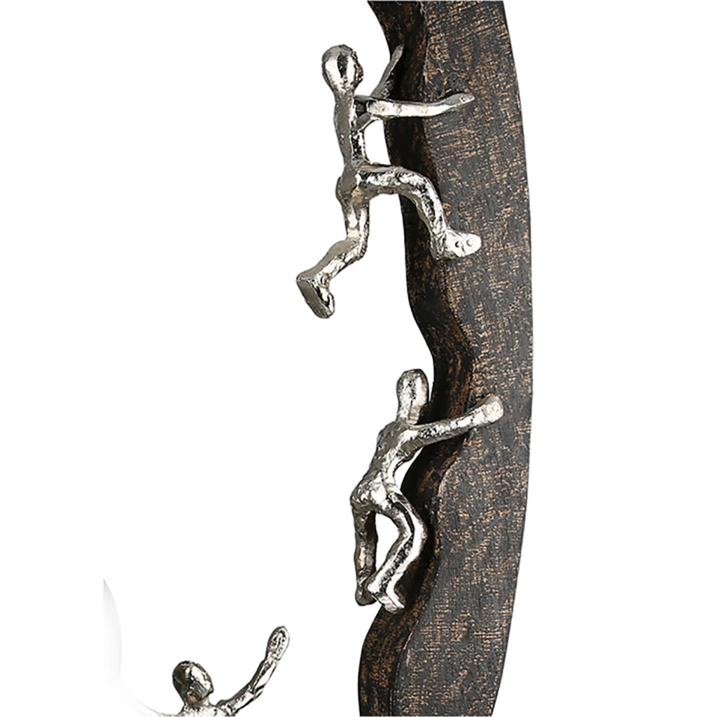 Skulptur "Succeed", alluminio/legno, altezza 59 cm, nero e argento