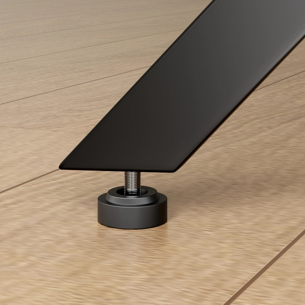 Tavolo quadrato 80x80x75 cm con struttura a X; piedini regolabili; metallo e pannello truciolare nero
