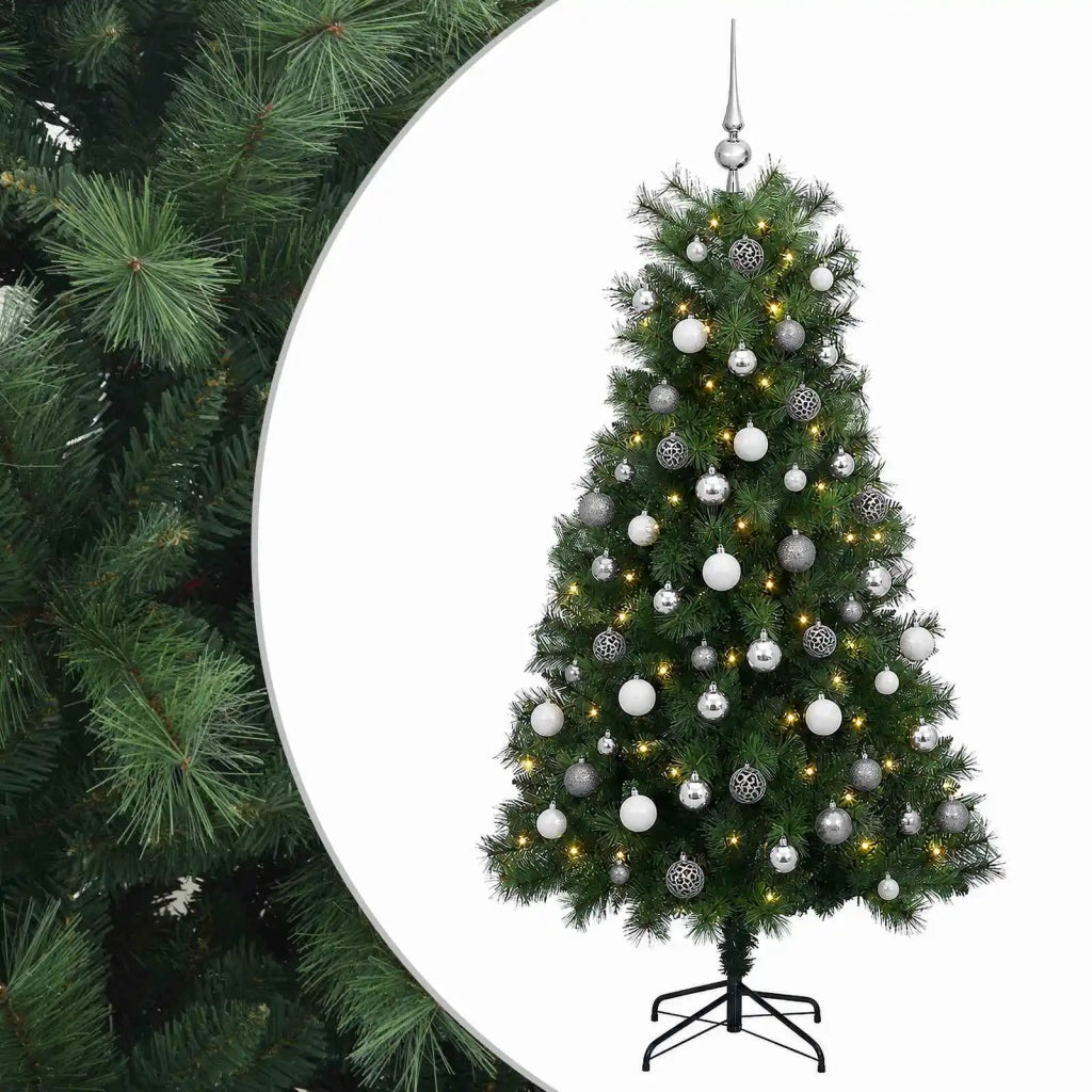 Albero di Natale artificiale con rami snodati e palline 240 cm 3467309