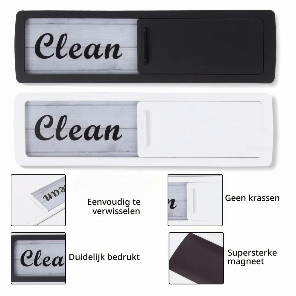 Magnete per lavastoviglie, indicatore "pulito/sporco", colore nero, reversibile