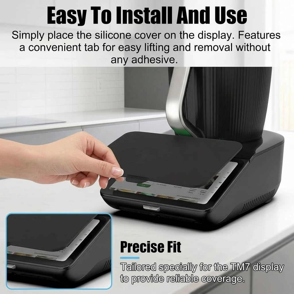 Protezione per schermo in silicone, compatibile con TM7, colore nero, confezione da 1 pezzo