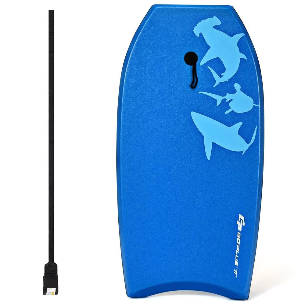 Bodyboard Leggero con Anima EPS, Deck XPE e Fondo HDPE, Coda a Mezzaluna, Leash e Polsiera, per Mare e Piscina