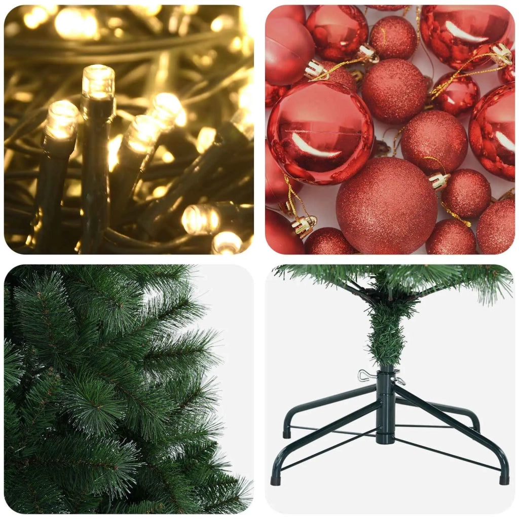 Albero di Natale artificiale con palline 210 cm 300 LED 3461288