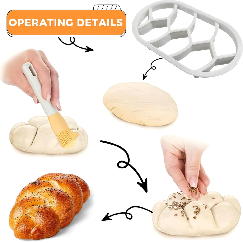 Set di timbri per pane, 2 pezzi, forma ovale e rotonda, in plastica, accessori per la cottura