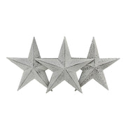 Stelle in metallo a forma di capanna, 20,3 cm, set da 3, verniciate di bianco