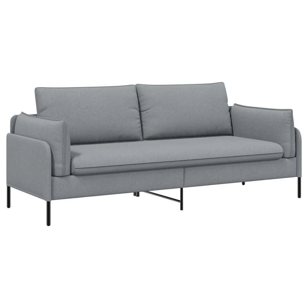 Divano 3-Persone Grigio Chiaro 222 x 81 x 89 cm Tessuto 42048629