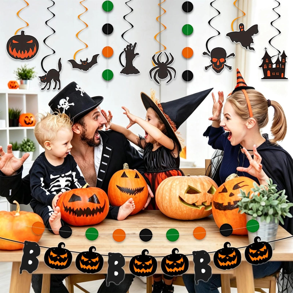 Set di decorazioni per Halloween, 1 pezzo, nero/arancione, 18x21x2 cm